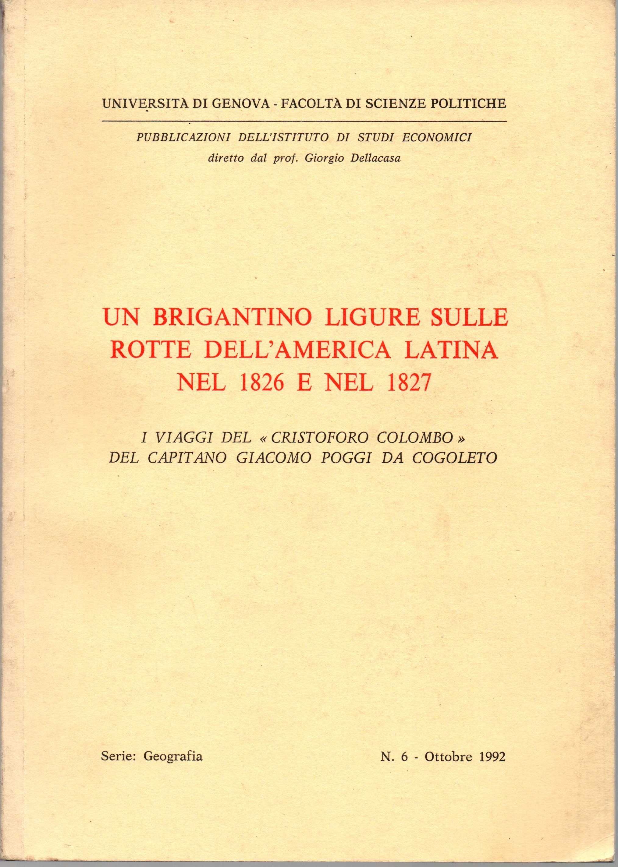 Un brigantino ligure sulle rotte dell'America latina nel 1826