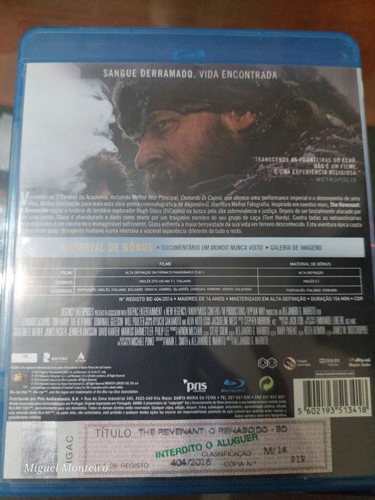 Blu Ray The Revenant - O Renascido