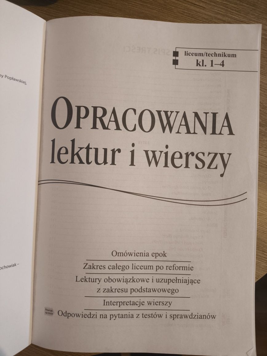 Opracowania lektur i wierszy