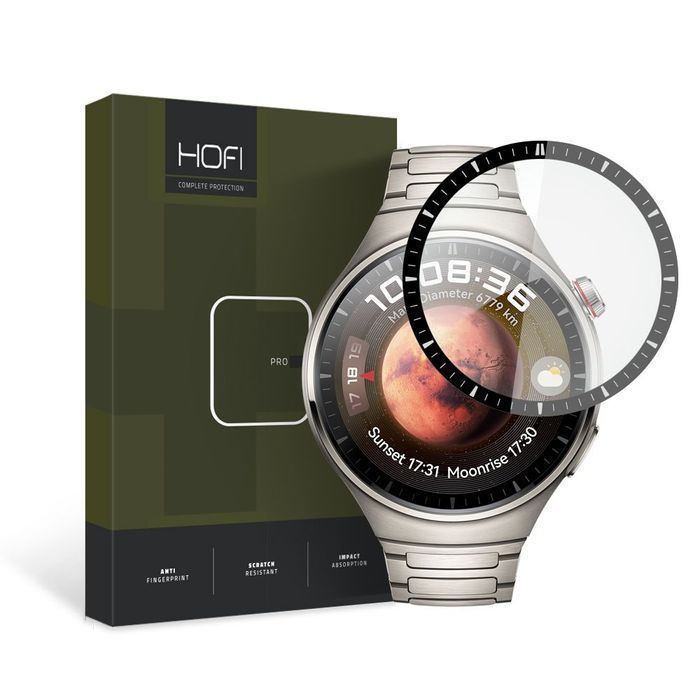 Szkło Hybrydowe Hofi Hybrid Pro+ dla Huawei Watch 4 Pro, Czarny