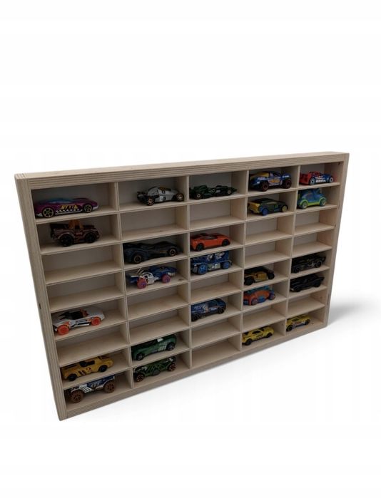Drewniana Półka na samochodziki hot wheels autka organizer