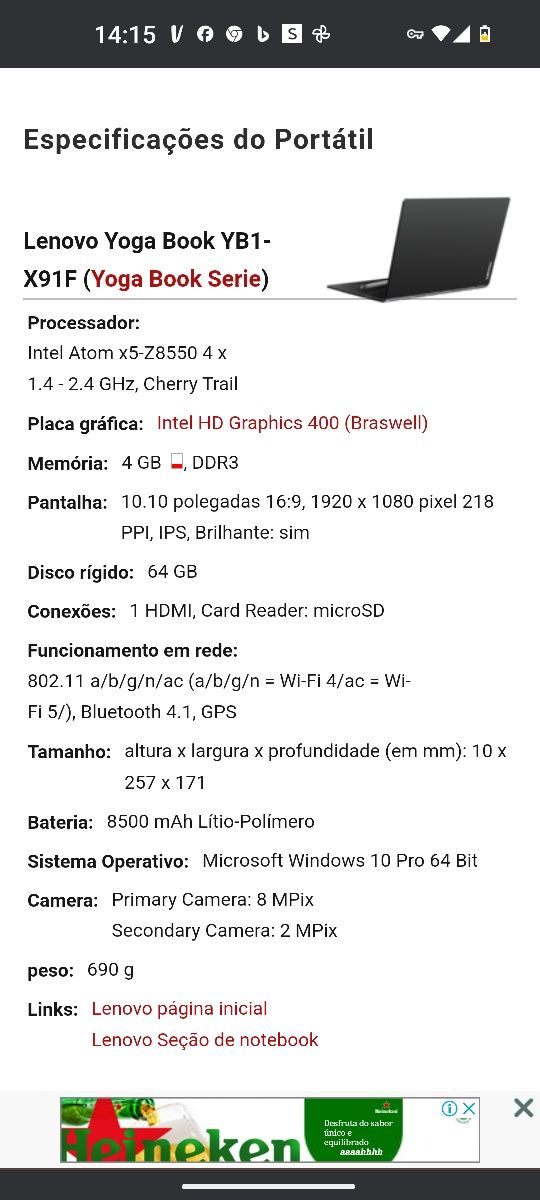 Lenovo Yoga Book YB1-X91F