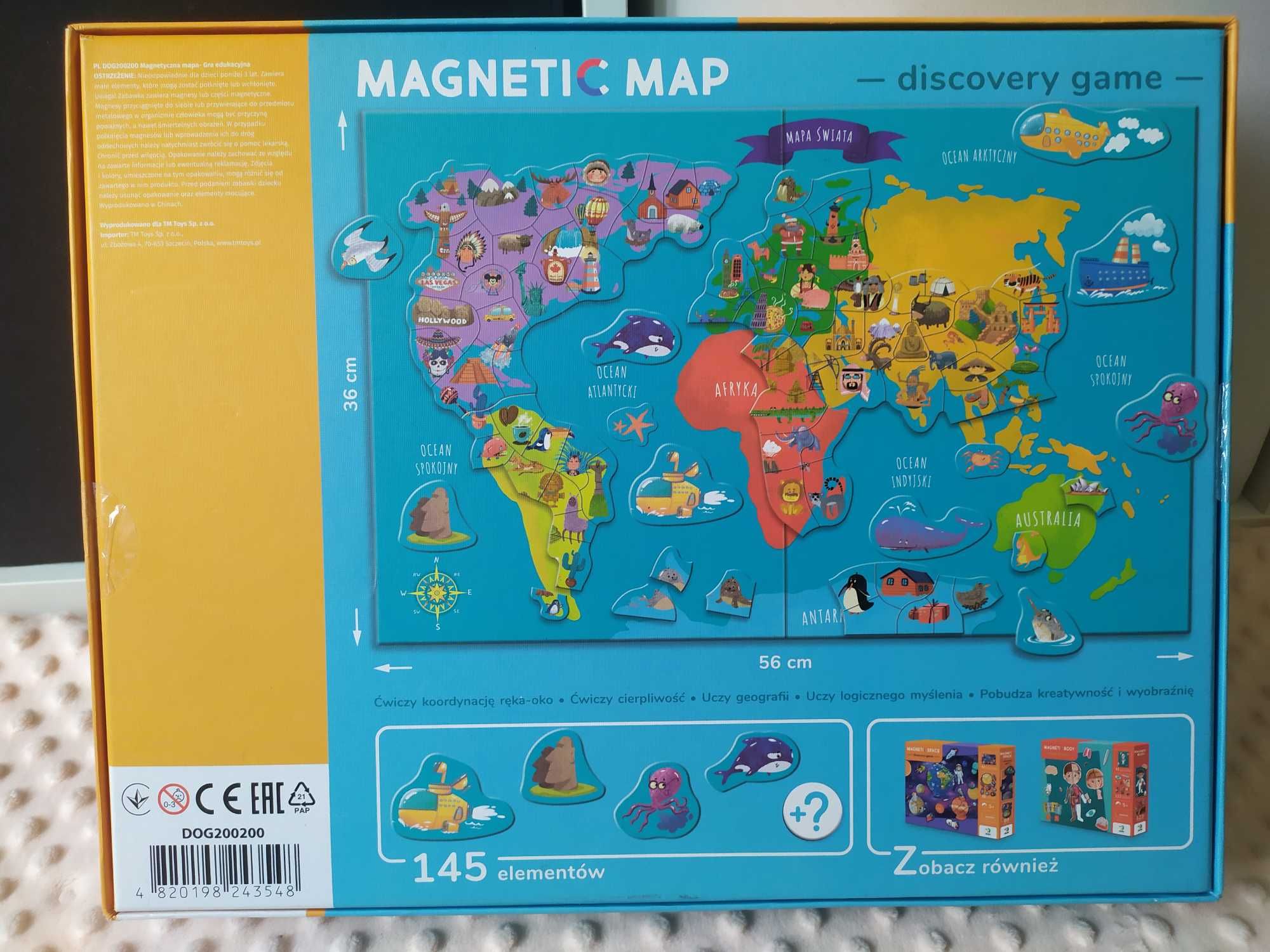 Gra edukacyjna magnetyczna Discovery Game mapa świata