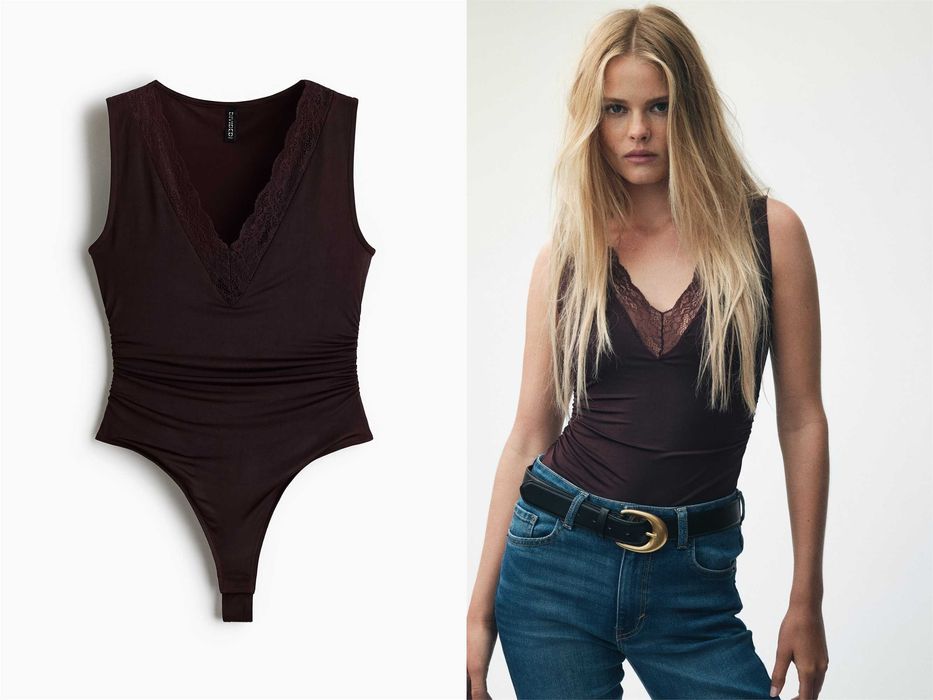 Bluzka M Body thong obszyte koronką burgund PROMOCJA DIVIDED