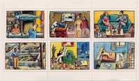 Sete selos de aguarelas de Jacques Loustal. Edição numerada. BD