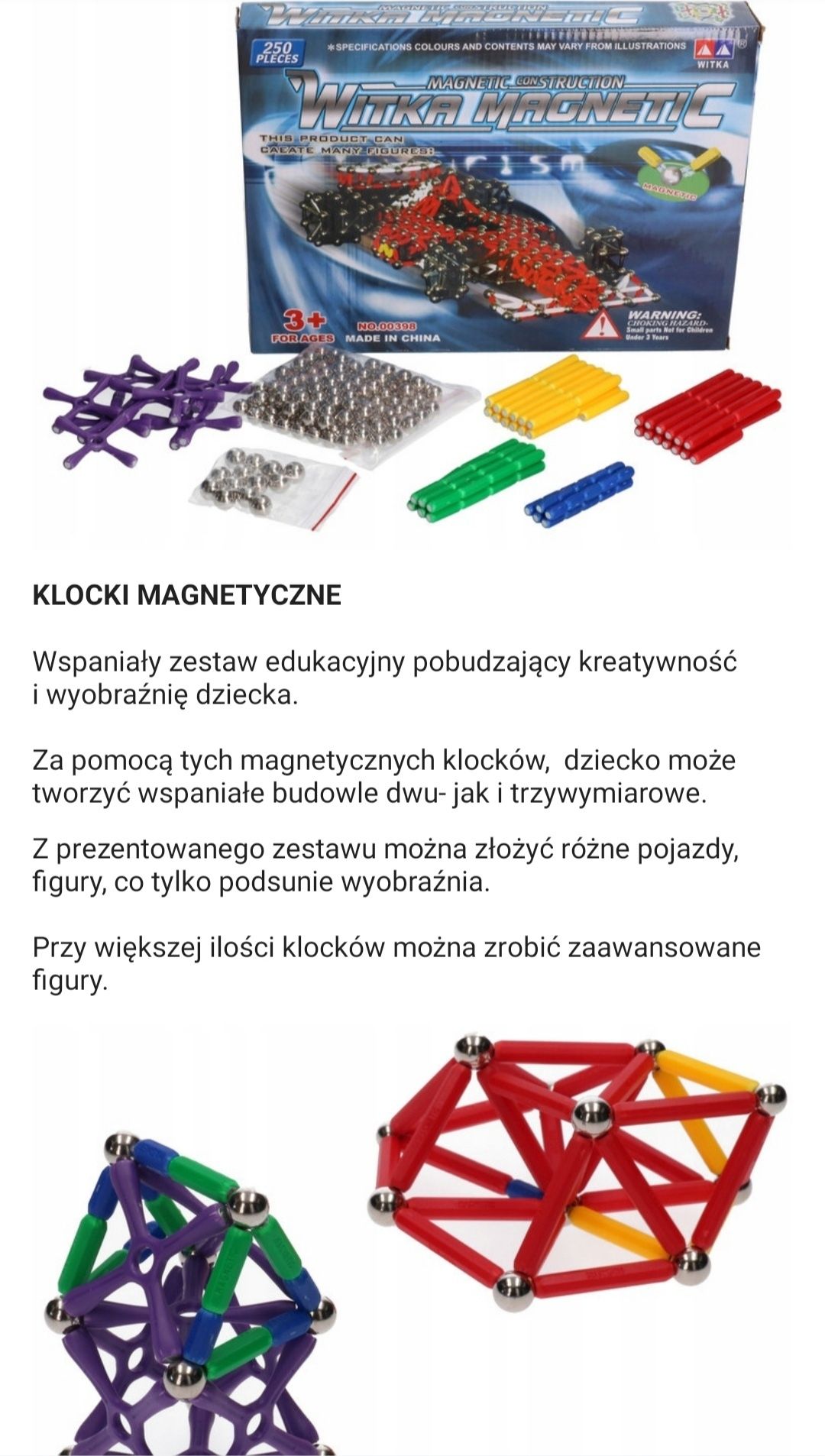 Klocki magnetyczne Witka Magnetic 3+