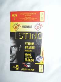 Bilet na koncert STINGA dla kolekcjonera z 1996 r.