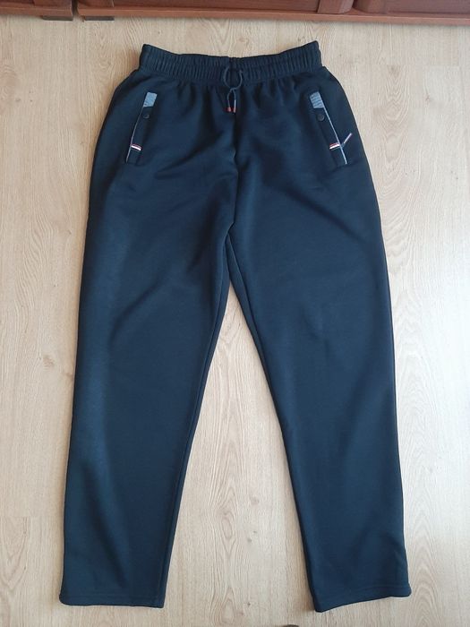 Ocieplane spodnie dresowe męskie proste nogawki