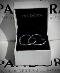 Сережки Pandora « асиметричні сердця » супер ціна !