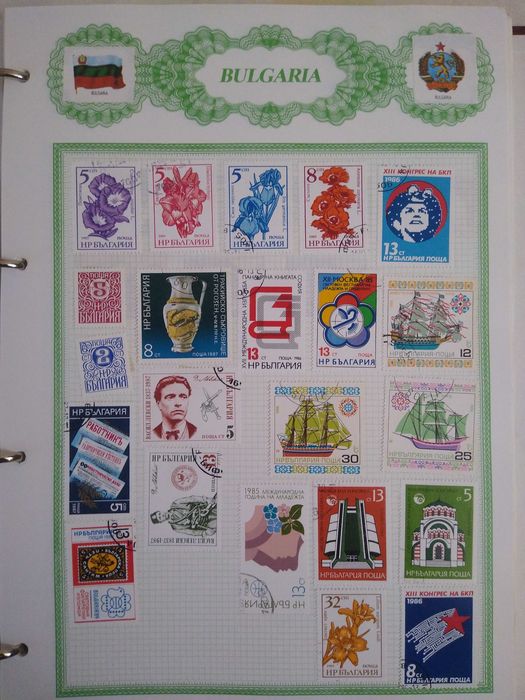 Coleção de selos postais antigos