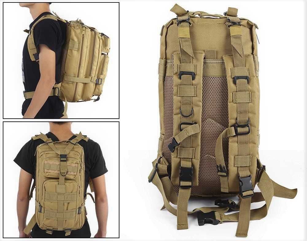 Mochila Militar 30l - Tactical Backpack - Caqui - ARTIGO NOVO