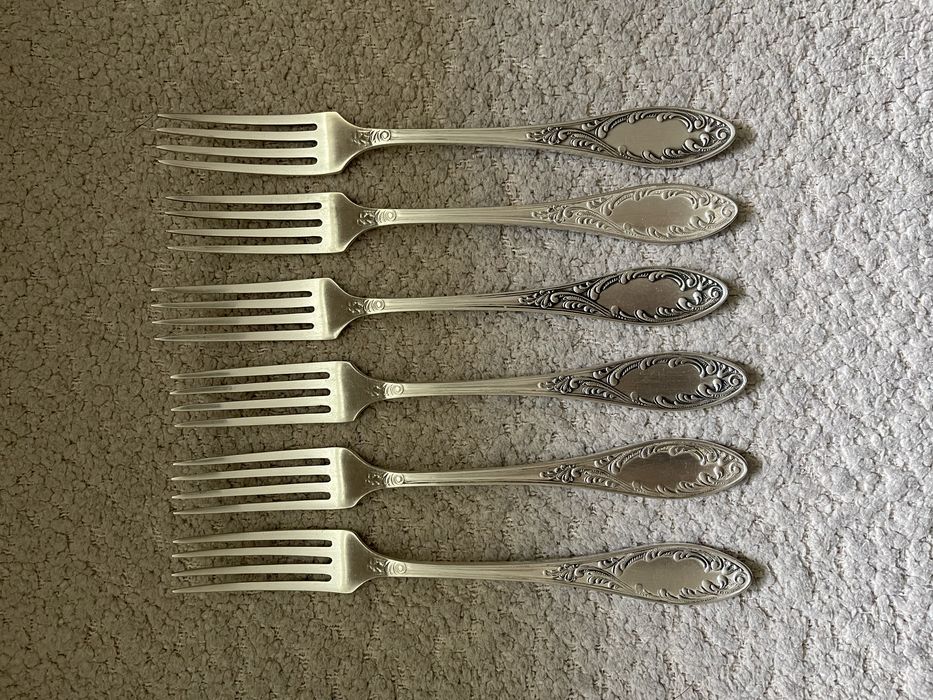 Widelce posrebrzane platerowane hefra radzieckie sztućce stare