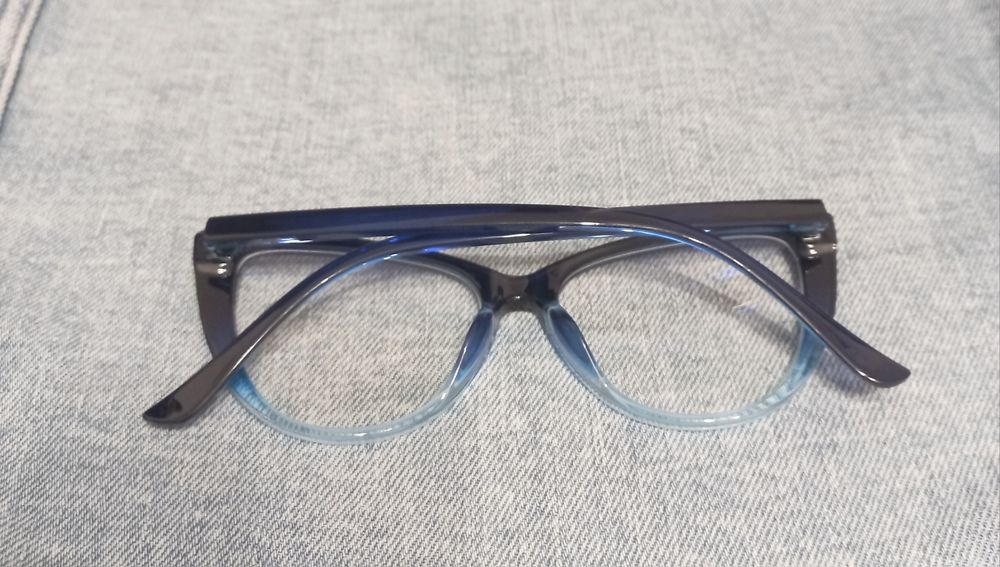 Okulary damskie zerówki, etui na okulary I ściereczka z mikrofibry