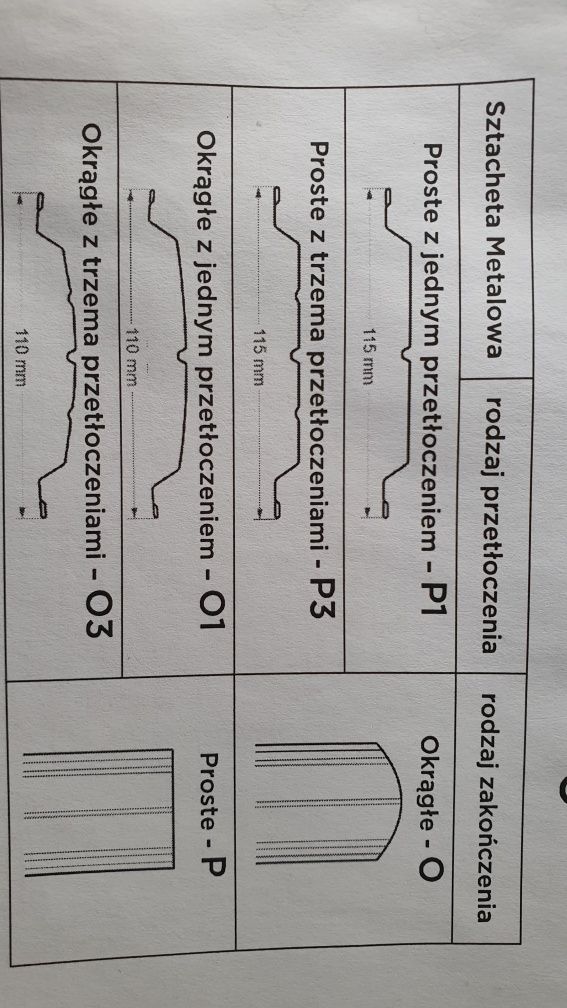 Sztachety metalowe matowe drewnobodobne płaskie Płot Ogrodzenie