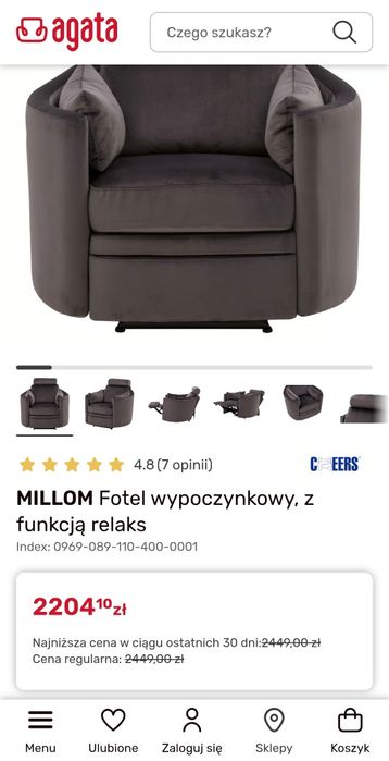 Fotel wypoczynkowy z funkcją relaks