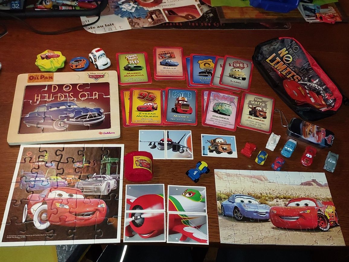 Cars Zyg Zak Auta Disney Samochodziki Puzzle Piórnik ZESTAW 25szt=33zł