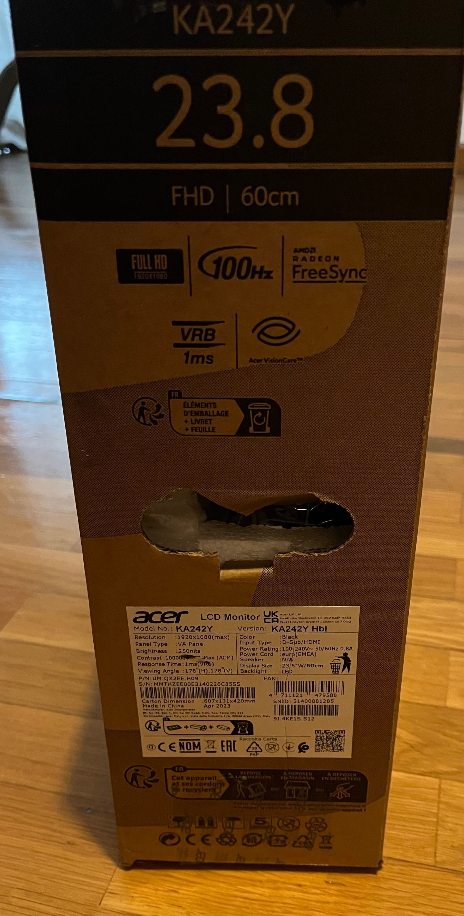 Monitor Acer KA2 Series 23,8” FHD – NOVO E LACRADO