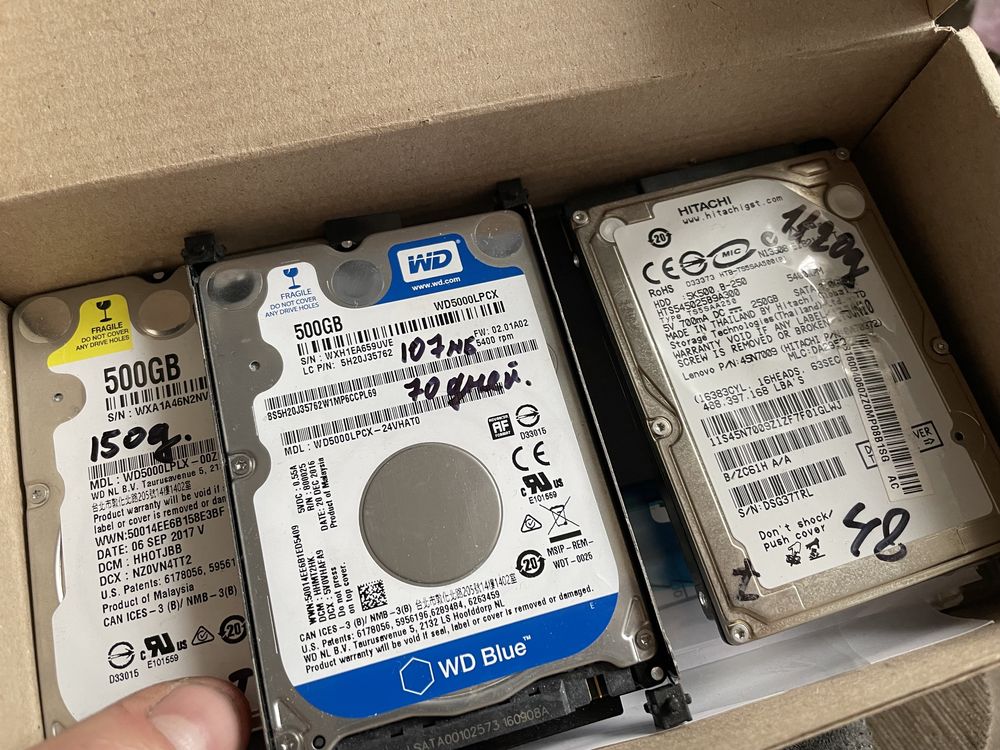 Жесткие диски HDD 2.5 для ноутбуков разные не дорого