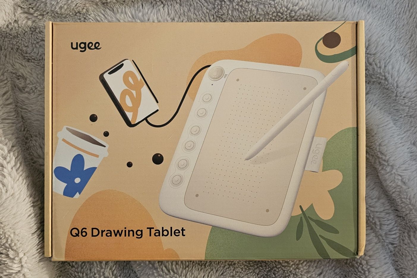 Ugee q6 tablet graficzny czarny A5 do komputera smartphona