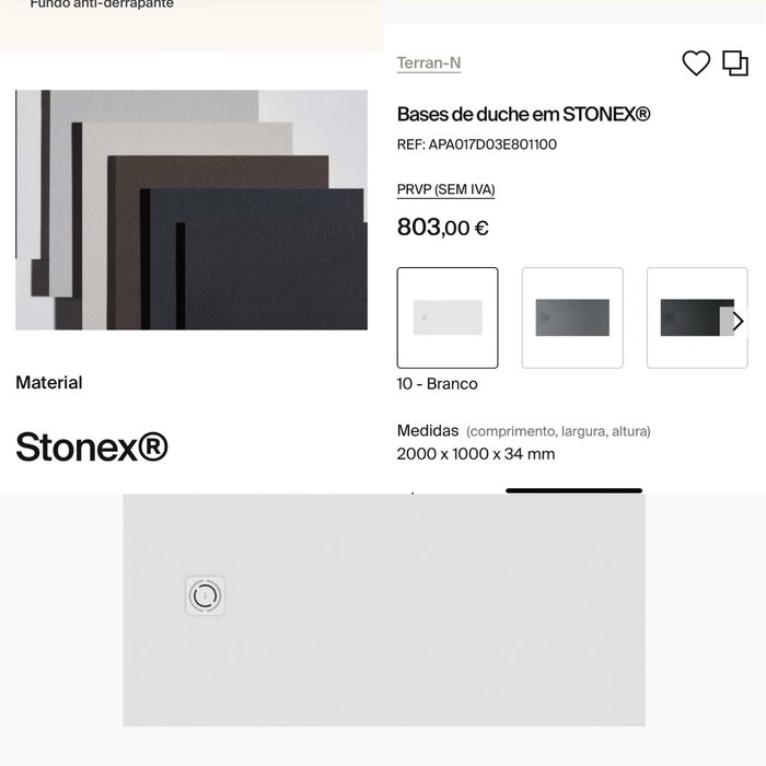 Base de duche stonex Roca -100x200