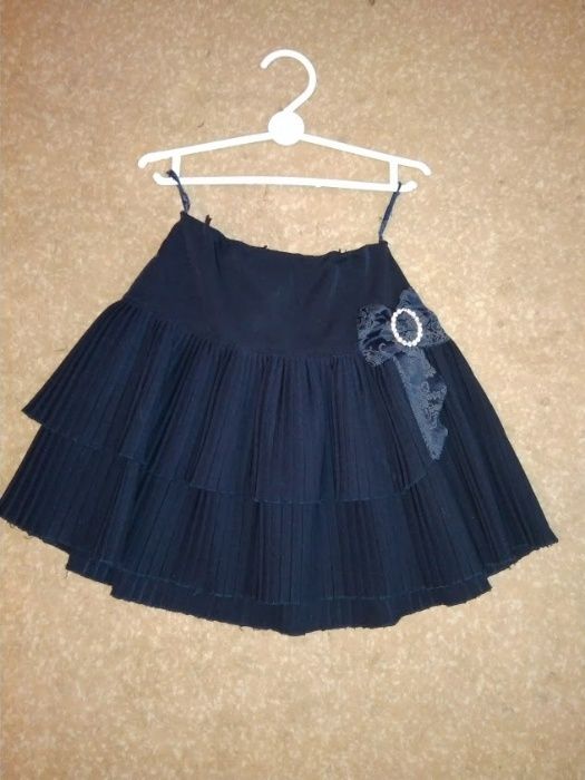 Школьная юбка, р. 122-128. синяя + блузка в подарок