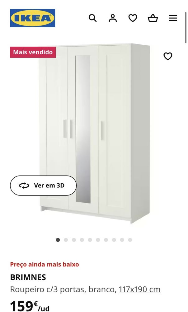 Roupeiro Brimnes Ikea como novo