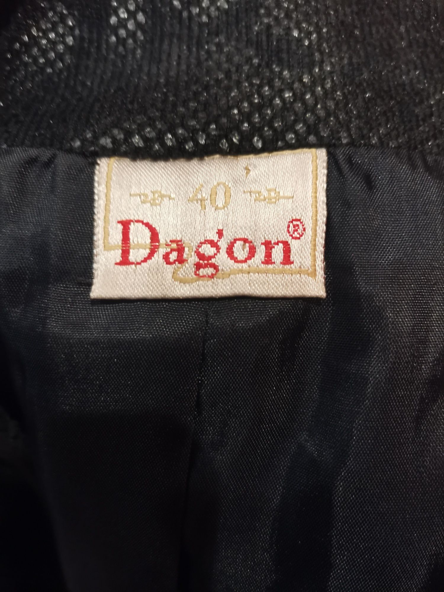 Dagon klasyczny żakiet, marynarka damska rozm 40, czarny, wzór