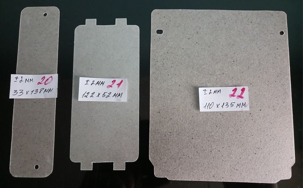 Слюда будь-яких розмірів для мікрохвильовки