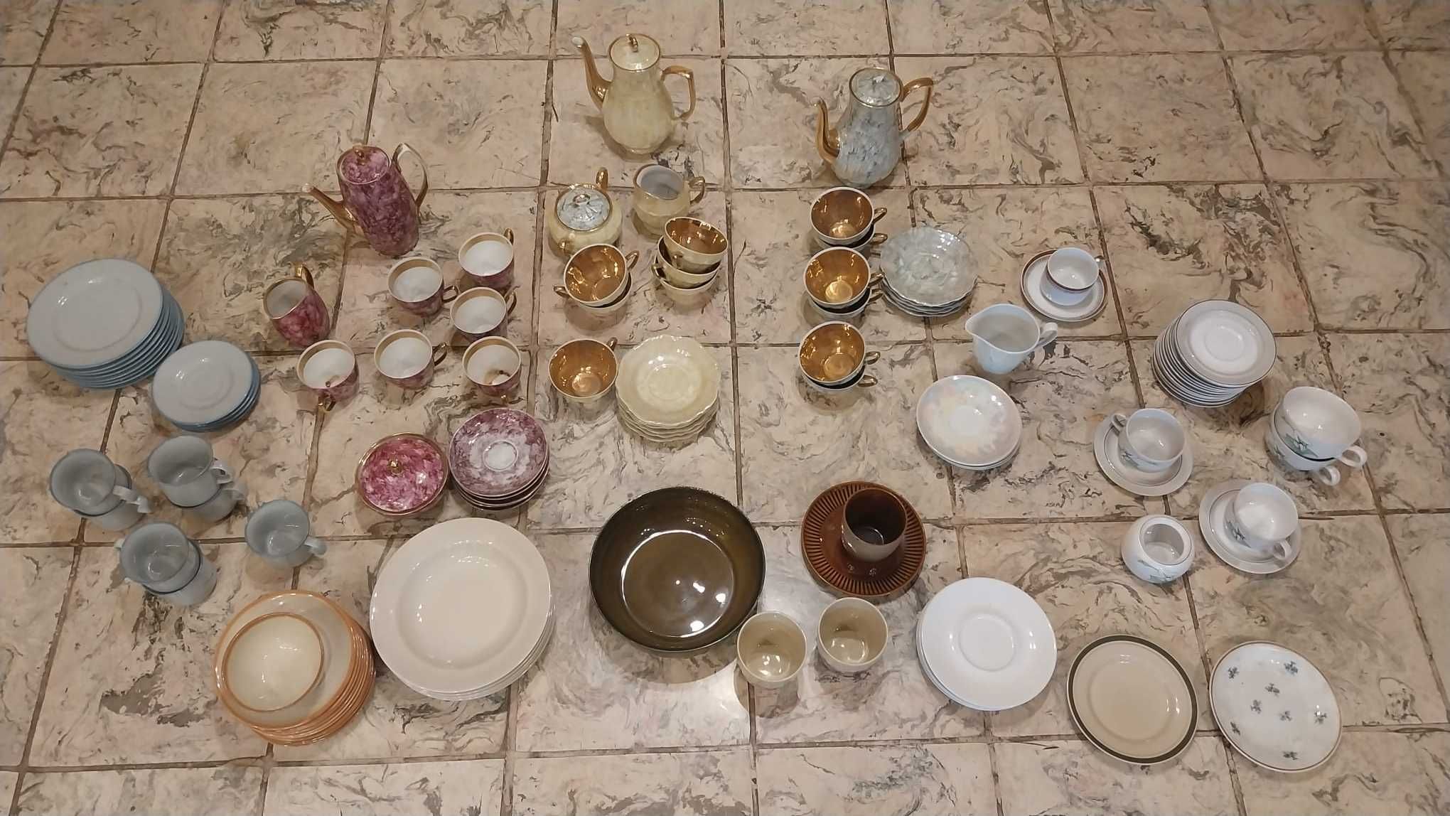 Duży Zestaw ceramiczny PRL do kawy/herbaty