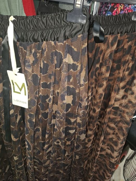 Spódnica panterka z siateczki,midi