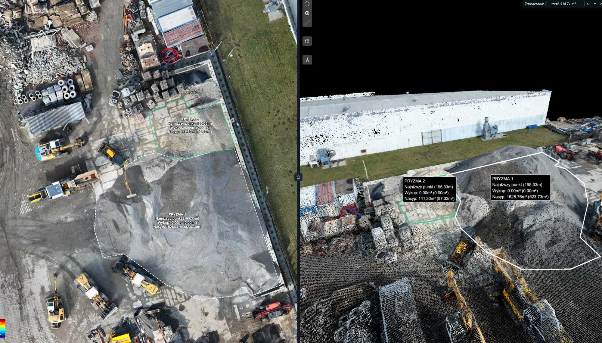Zdjęcia z drona – pomiary terenu, modele 3D, postępy budowy