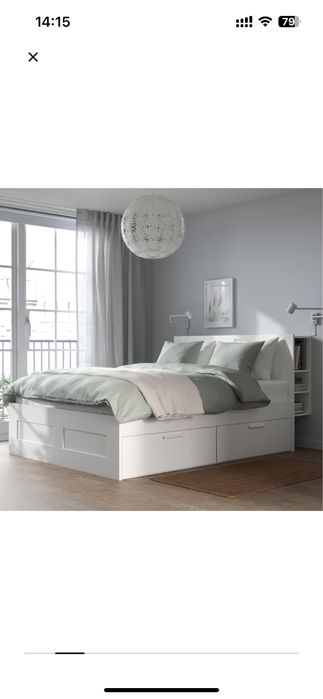 Cabeceira + cama com 4 gavetões + estrado IKEA