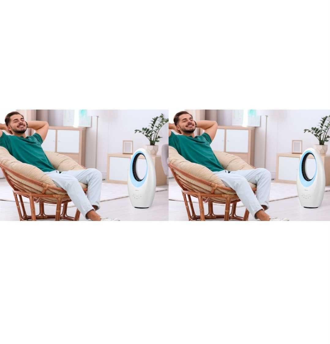 Wentylator kolumnowy bezłopatkowy stojący Ambiano 50 W LED Designerski