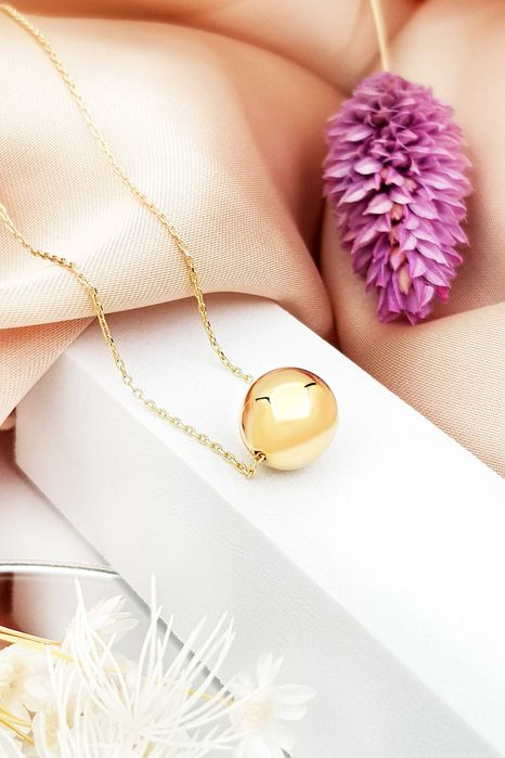 Złota celebrytka z dużą gładką kulką pr. 585