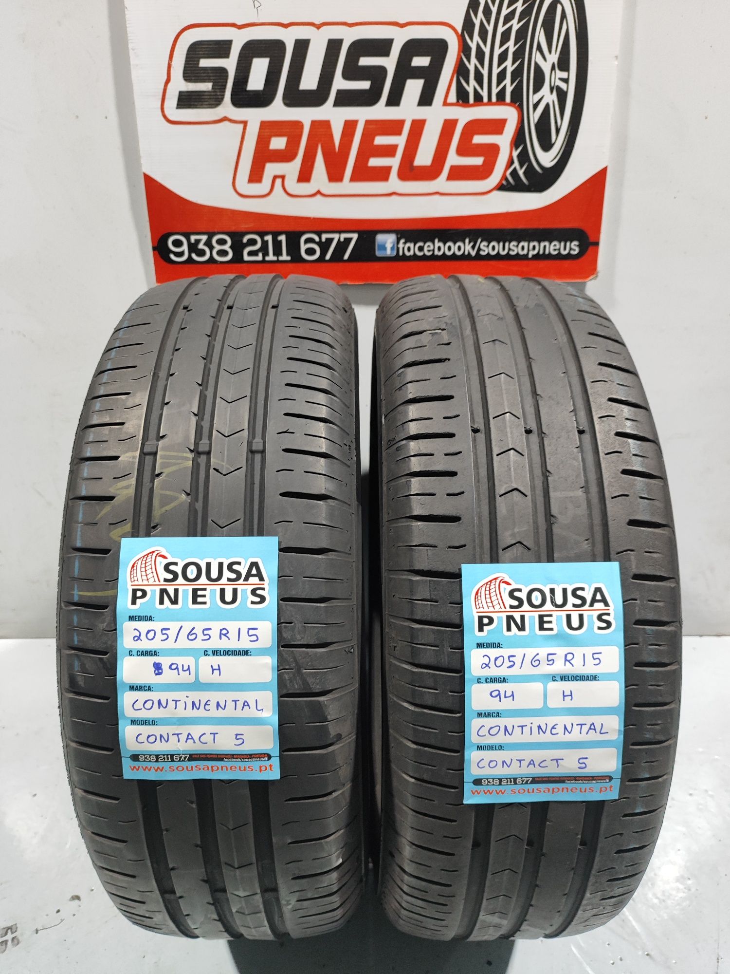 2 pneus semi novos 205-65R15 Continental - Oferta dos portes