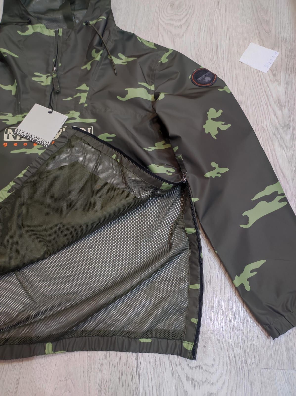 Kurtka męska jesienna przejściowa napapijri khaki zielona moro anorak