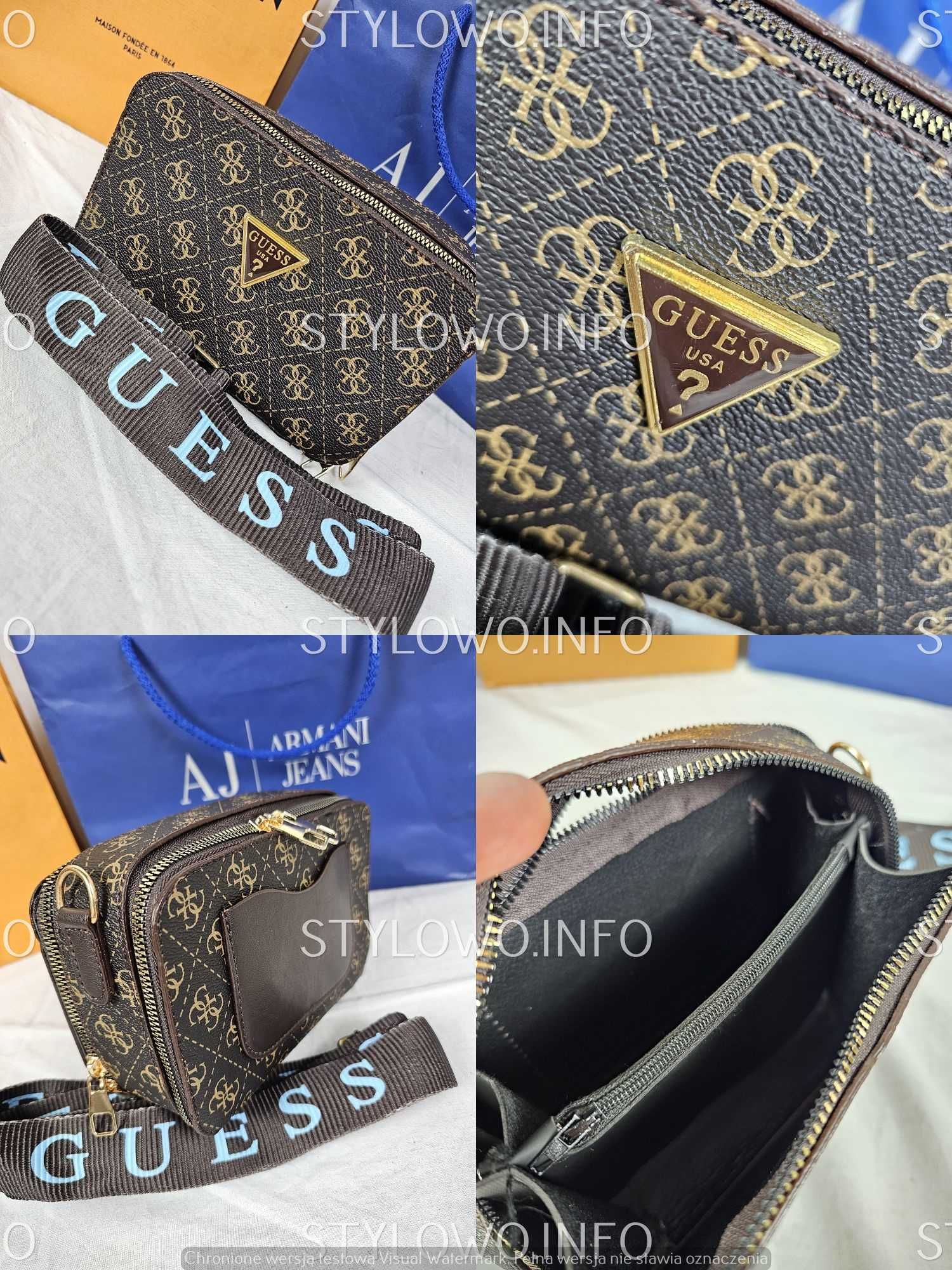 Torba Guess CK nowość monogram calvin czarna listonoszka hit