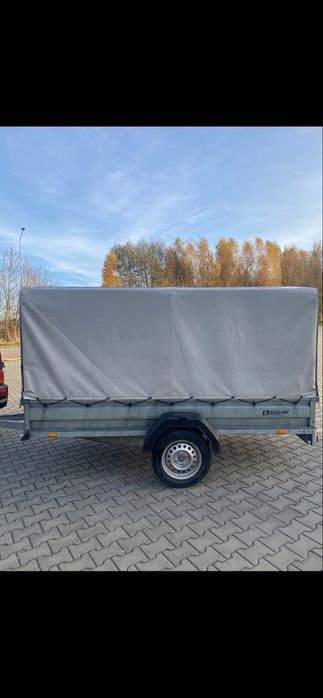 Przyczepka lekka DMC 750 kg platforma - wywrotka zarejestrowana