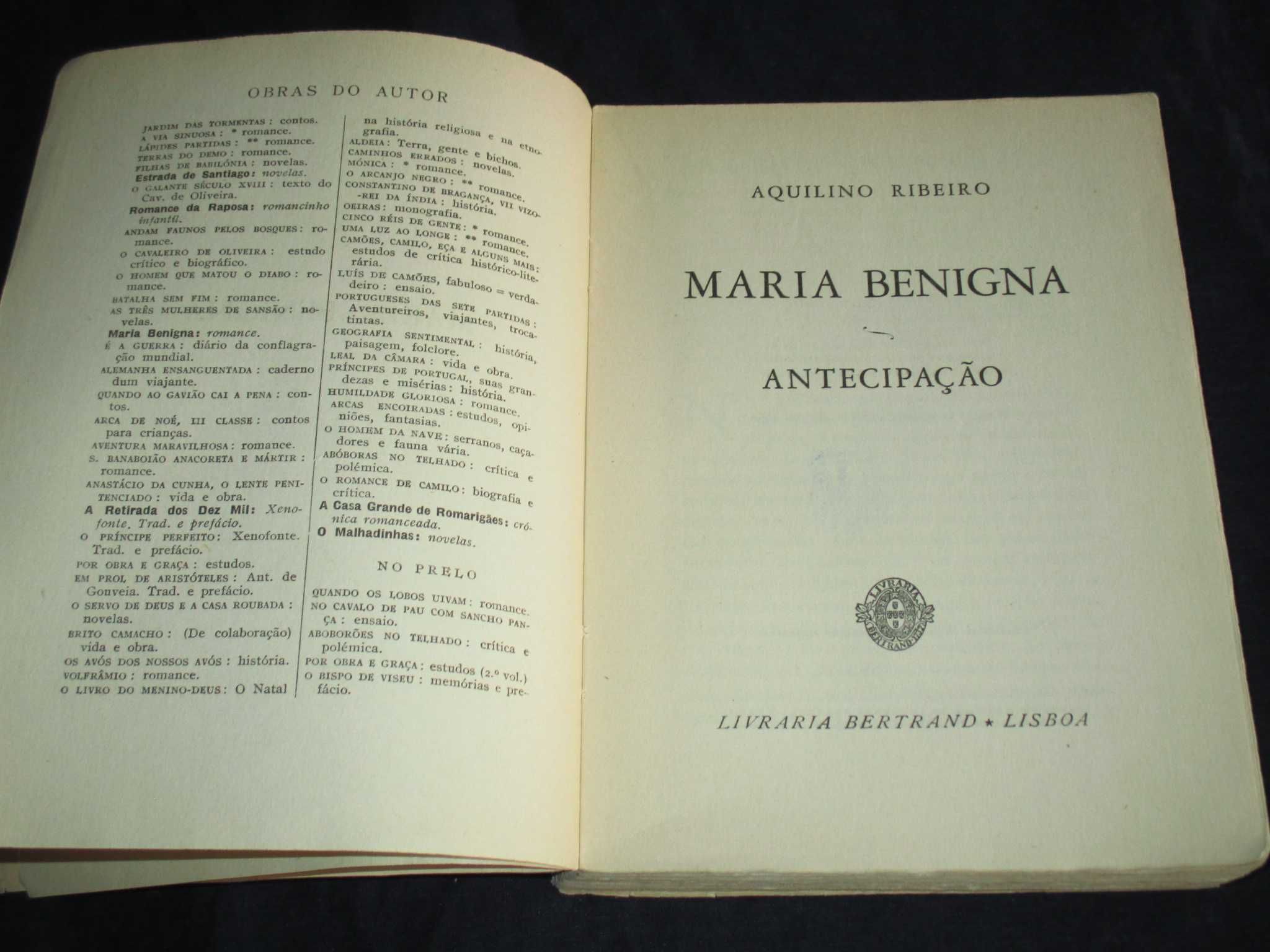 Livro Maria Benigna Antecipação Aquilino Ribeiro