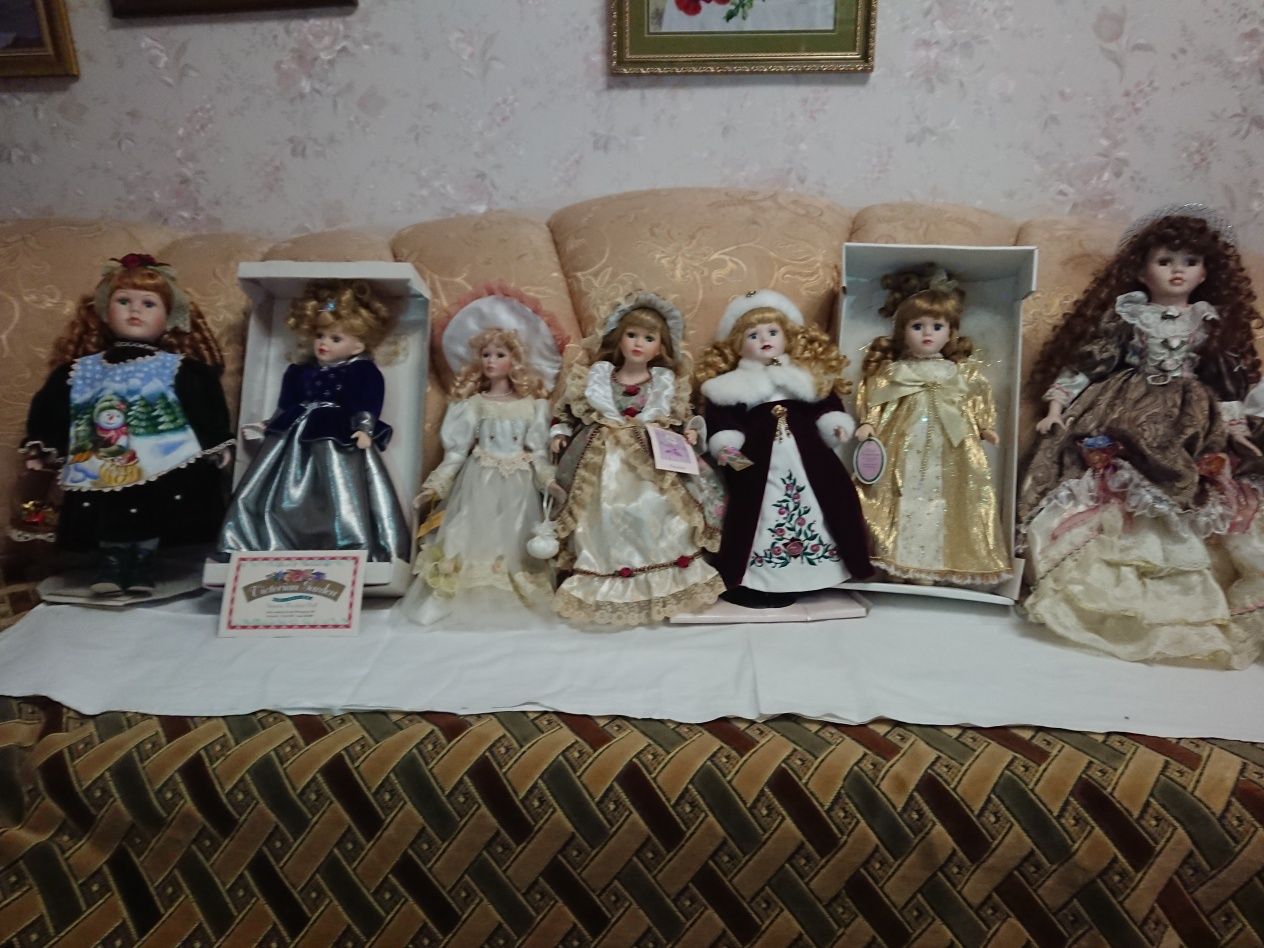 7 шт Новые порцеляновые куклы( USA ) с документами(на подарки шикарно)