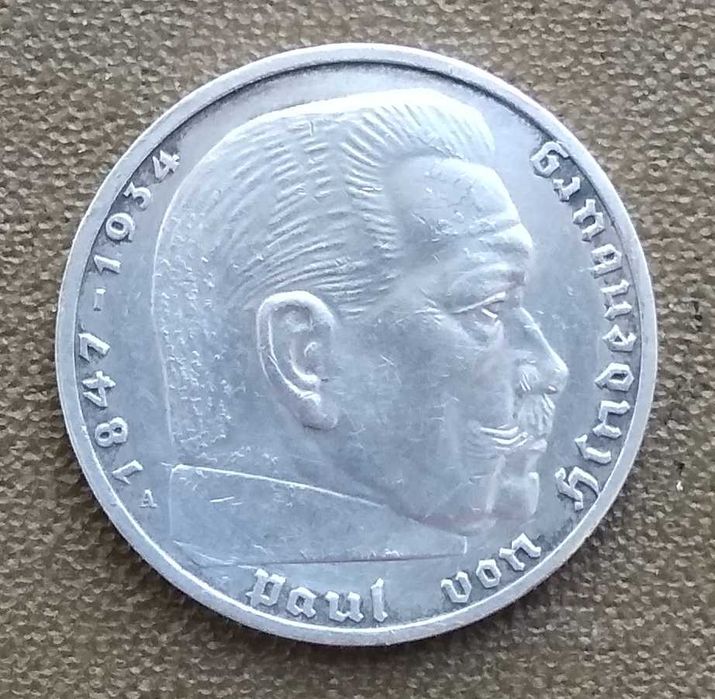 Германия - Третий рейх 2 рейхсмарки, 1939 г "A" , серебро