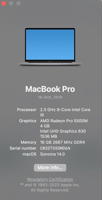 MacBook Pro 16-inch 2019