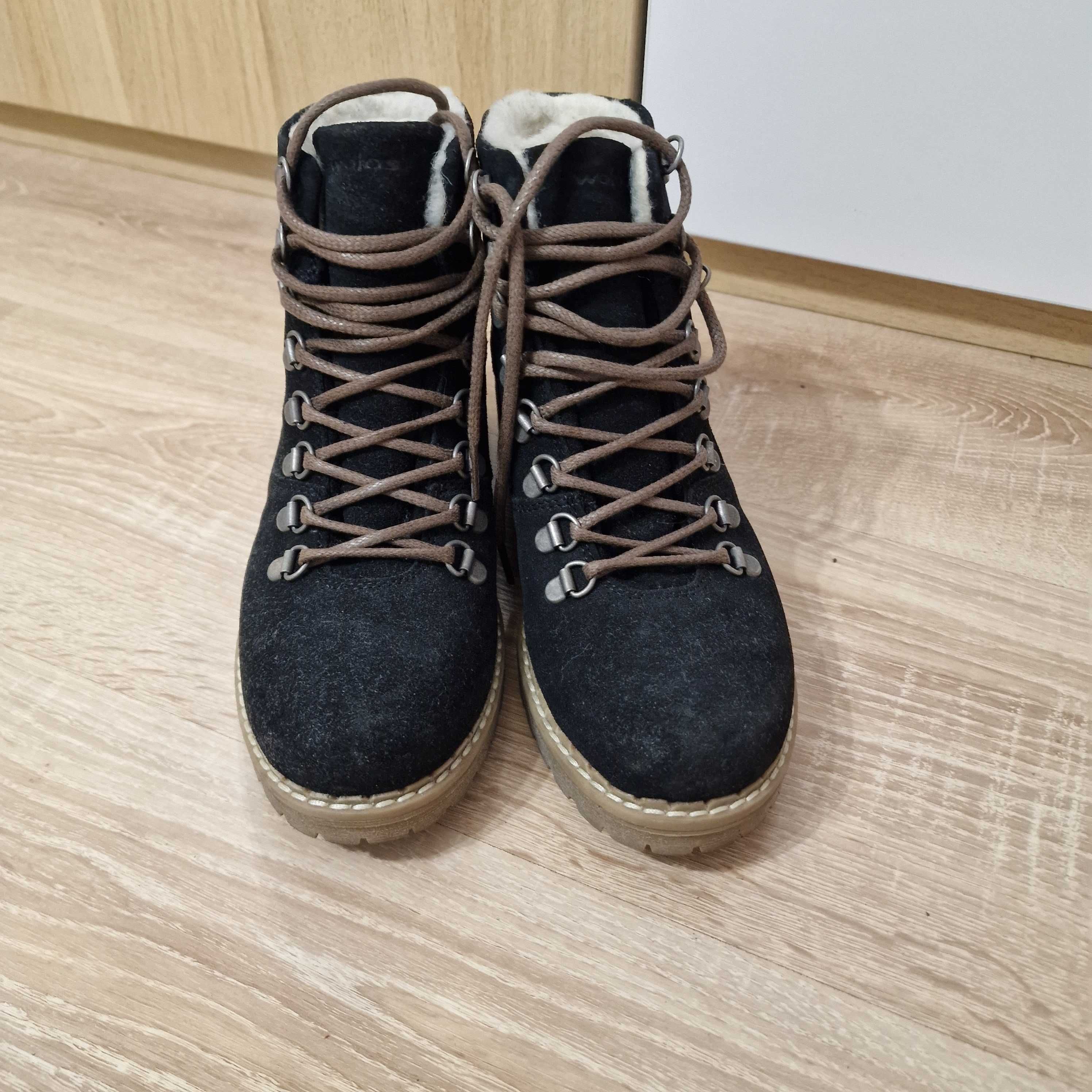 Nowe czarne zimowe buty/trzewiki Wojas, r.37