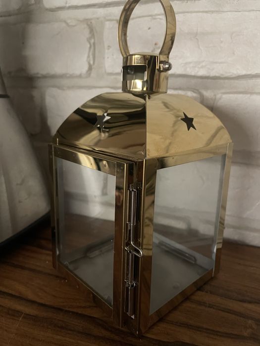 Glamour zloty lampion i swieczniki home you