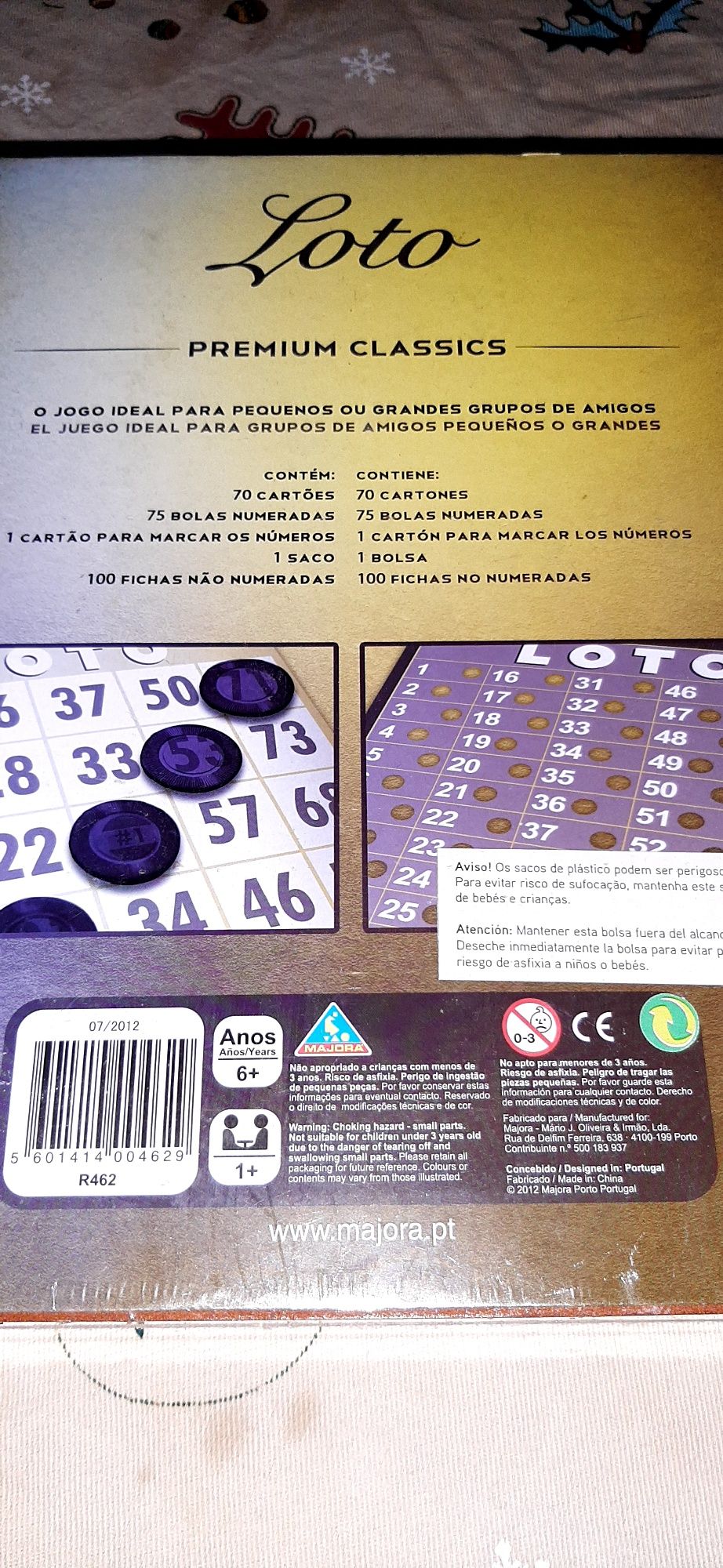 Loto Premium da Majora, de luxo, 70 cartões, 75 bolas, 100 fichas