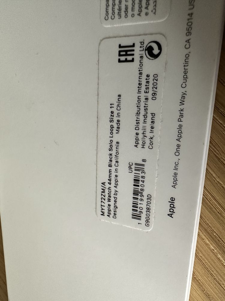 Bracelete Solo Loop Preta para Apple Watch - Tamanho 11, Nova na Caixa
