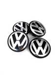 Nowe srebrne dekielki kapselki zaślepki znaczki 4x 69/70mm VW emblemat