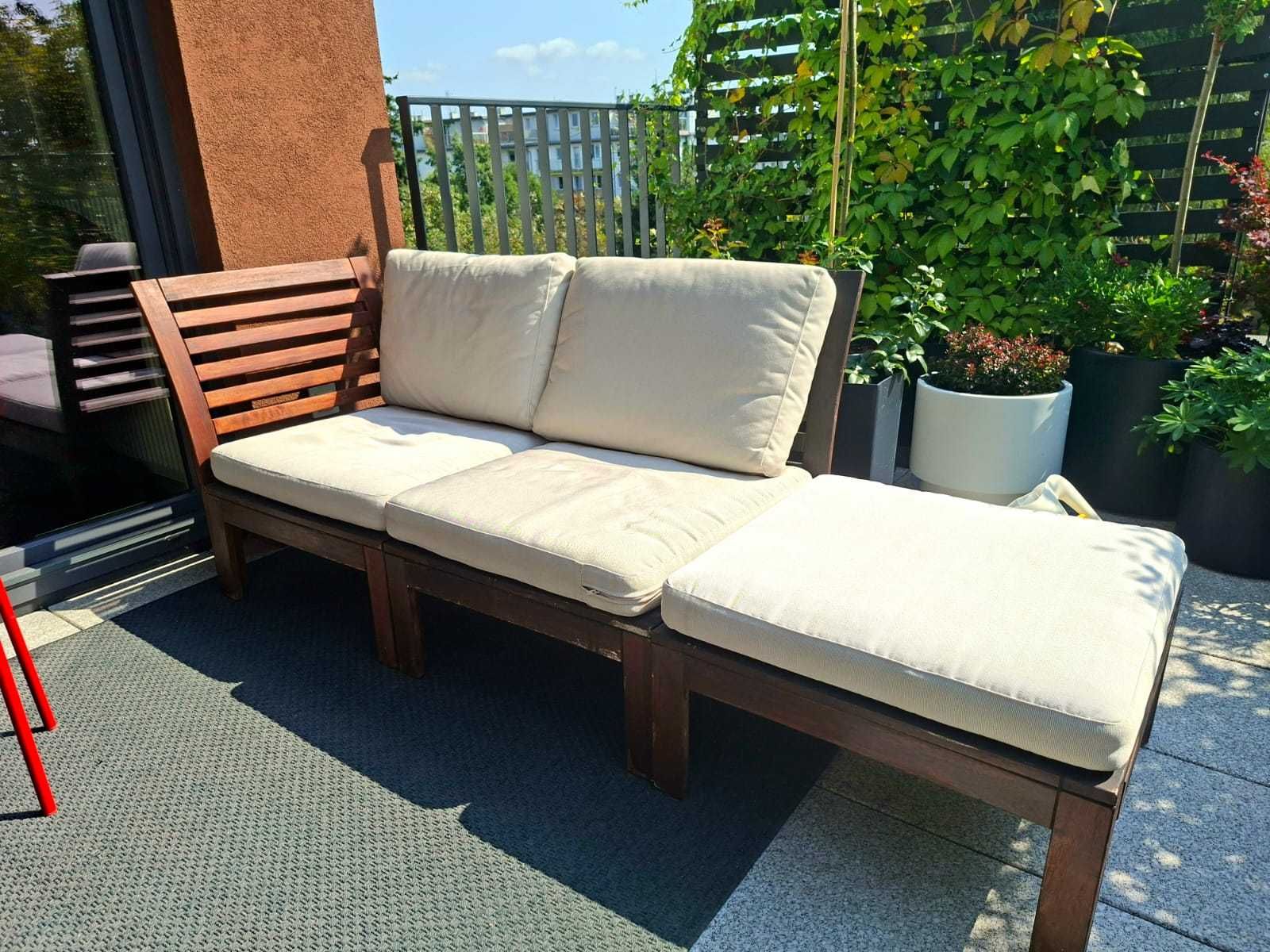 zestaw drewnianych mebli ogrodowych IKEA, - 5 elementów z poduchami