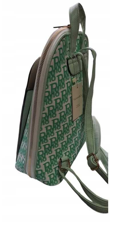 Elegancki plecak plecaczek damski ekoskóra zielony usztywniany Victori