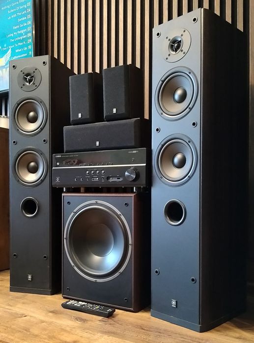 Kino Domowe Yamaha Amplituner Kolumny Subwoofer Aktywny Magnat